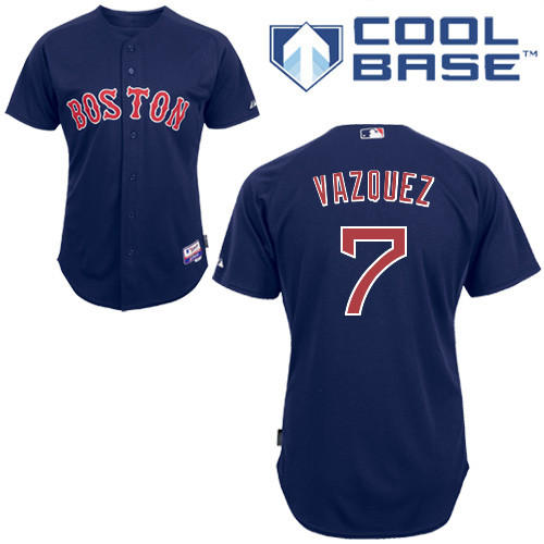 Red Sox 7 Christian Vazquez Blue Cool Base Jerseys