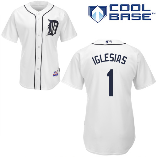 Tigers 1 Jose Iglesias White Cool Base Jerseys