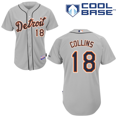 Tigers 18 Tyler Collins Grey Cool Base Jerseys