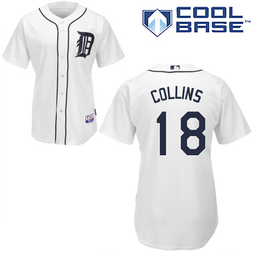 Tigers 18 Tyler Collins White Cool Base Jerseys