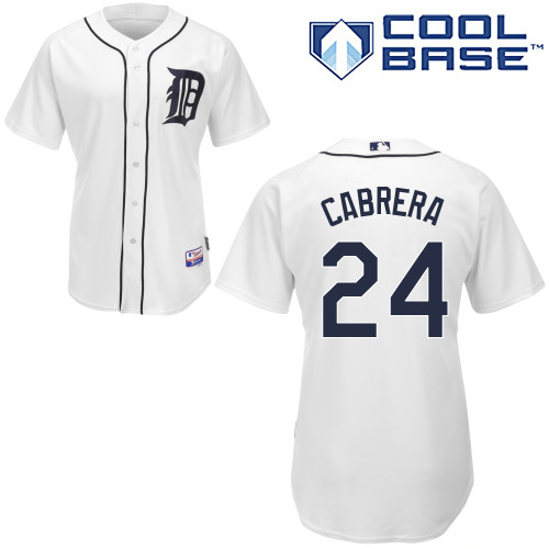 Tigers 24 Miguel Cabrera White Cool Base Jerseys
