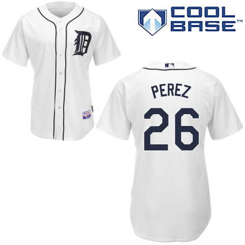 Tigers 26 Hernan Perez White Cool Base Jerseys