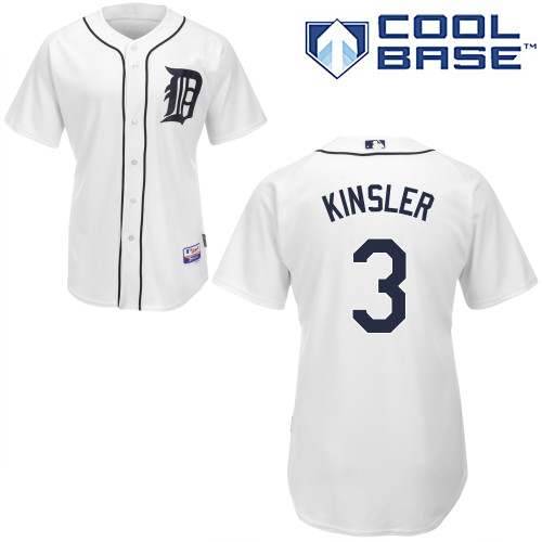 Tigers 3 Ian Kinsler White Cool Base Jerseys