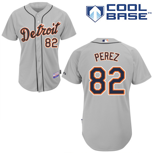 Tigers 82 Arvicent Perez Grey Cool Base Jerseys