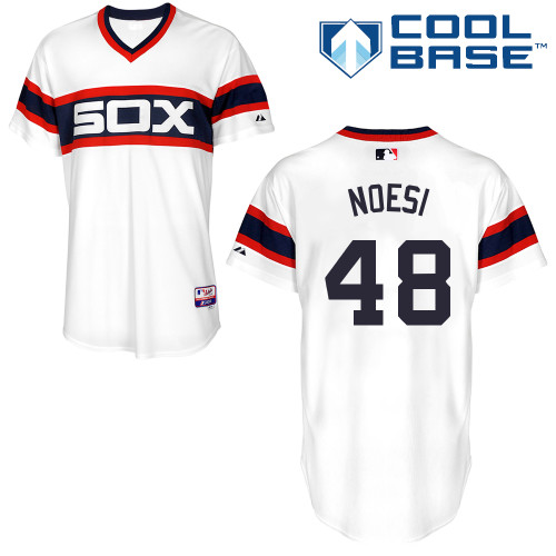 White Sox 48 Noesi White Cool Base Jerseys