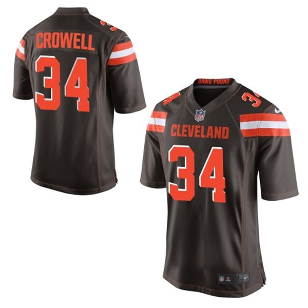 Nike Browns 34 Isaiah Crowell Brown Elite Jersey