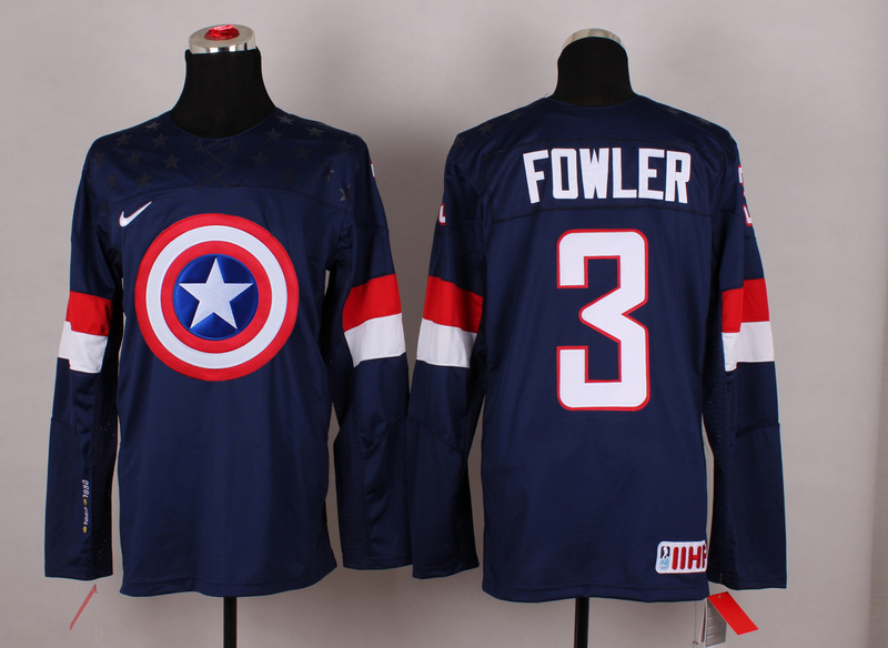 USA 3 Fowler Blue Captain America Jersey