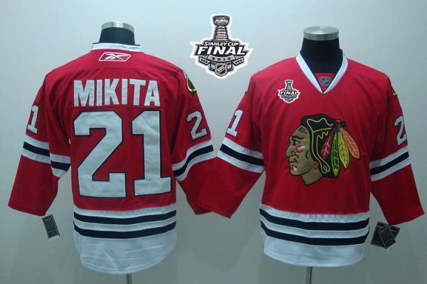 Blackhawks 21 Stan Mikita Red 2015 Stanley Cup Jersey