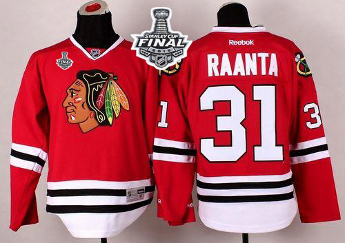 Blackhawks 31 Antti Raanta Red 2015 Stanley Cup Jersey