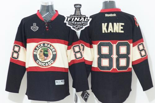 Blackhawks 88 Patrick Kane Black Third 2015 Stanley Cup Jersey