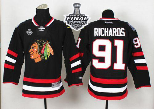 Blackhawks 91 Brad Richard Black 2015 Stanley Cup Jersey