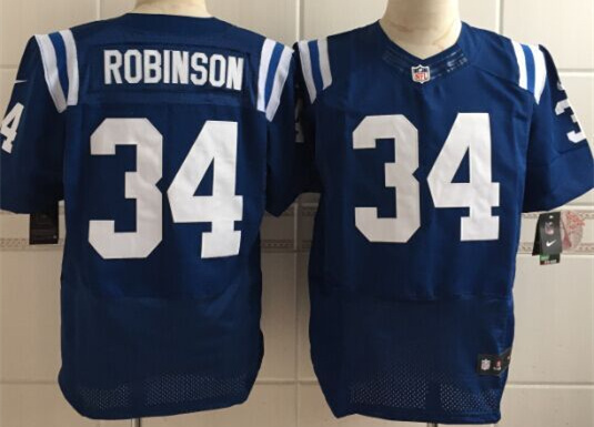Nike Colts 34 Josh Robinson Blue Elite Jersey