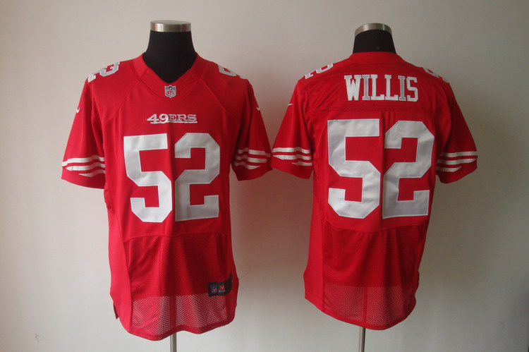 Nike 49ers 52 Willis Red Elite Big Size Jersey