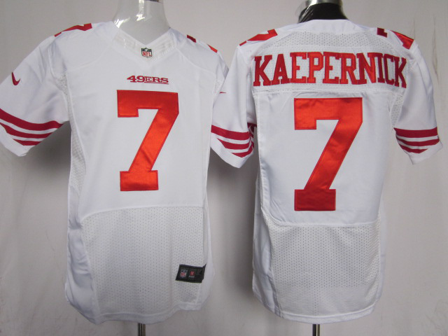 Nike 49ers 7 Kaepernick White Elite Big Size Jersey