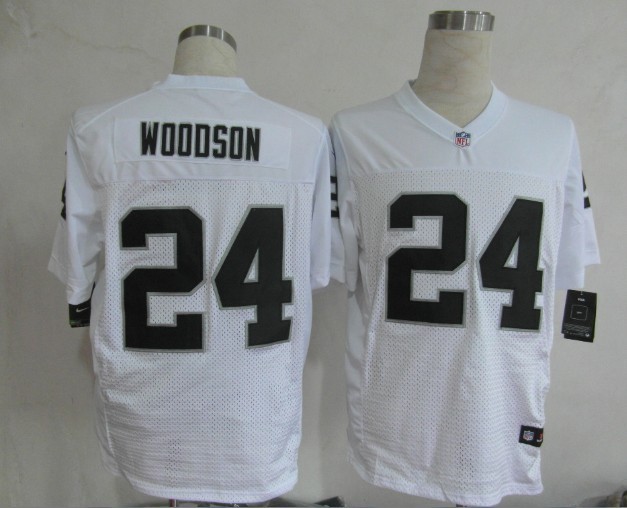 Nike Raiders 24 Woodson White Elite Big Size Jersey