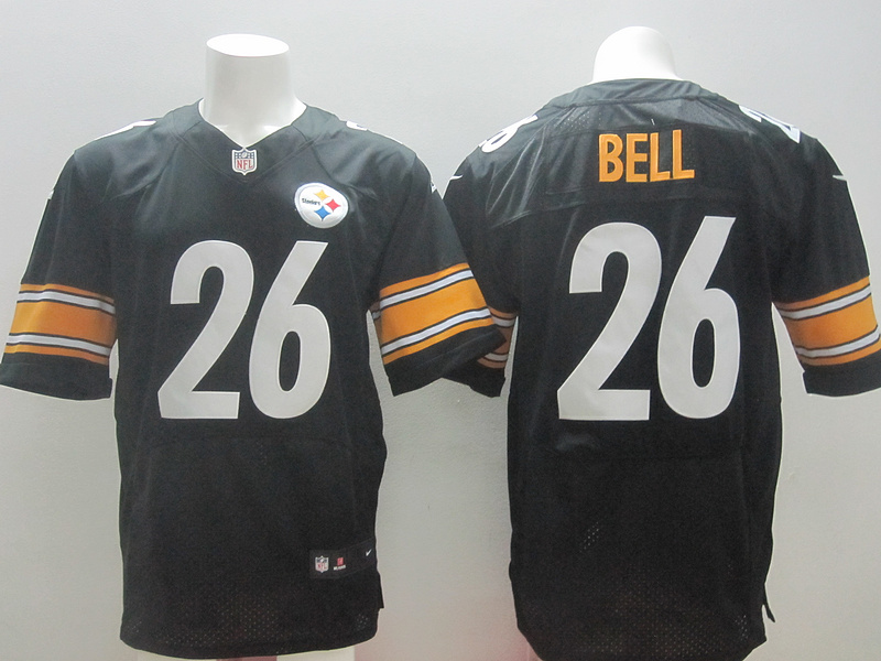 Nike Steelers 26 Bell Black Elite Big Size Jersey