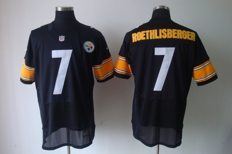Nike Steelers 7 Roethlisberger Black Elite Big Size Jersey