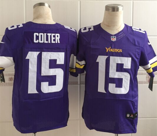 Nike Vikings 15 Kain Colter Purple Elite Big Size Jersey