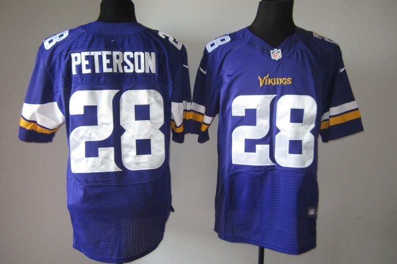 Nike Vikings 28 Peterson Purple New Elite Big Size Jersey