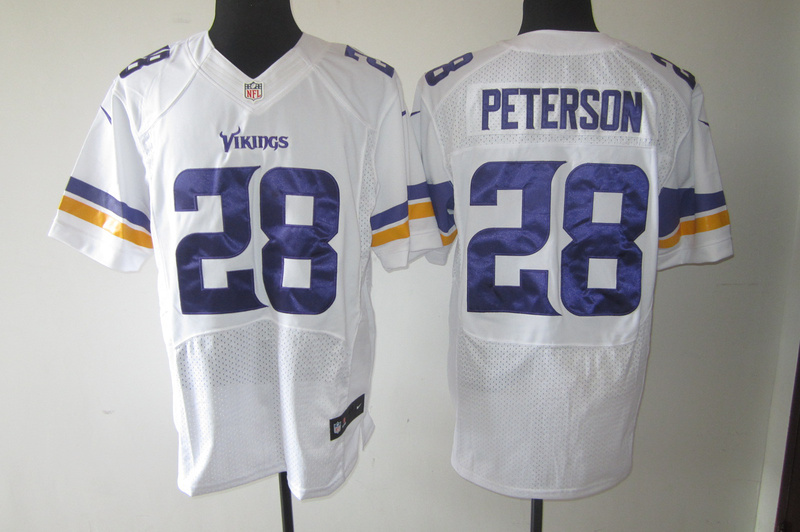 Nike Vikings 28 Peterson White New Elite Big Size Jersey