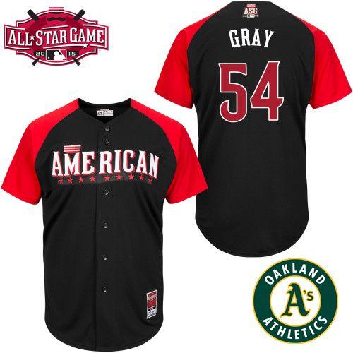 American League Athletics 54 Gray Black 2015 All Star Jersey