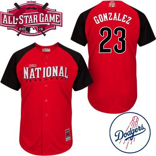 National League Dodgers 23 Gonzalez Red 2015 All Star Jersey
