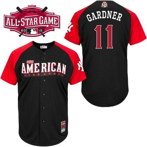 American League Yankees 11 Gardner Black 2015 All Star Jersey