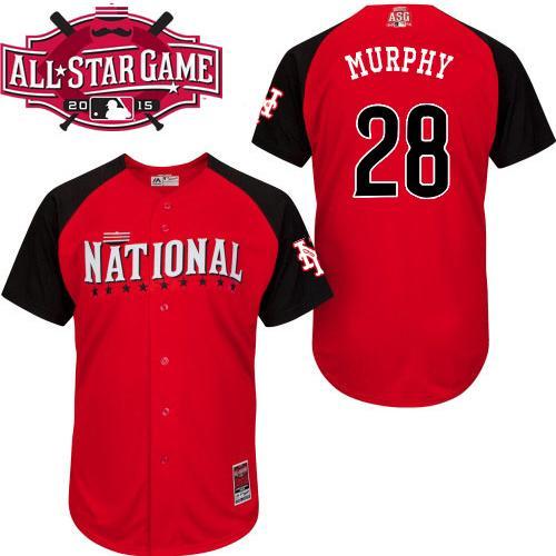 National League Mets 28 Murphy Red 2015 All Star Jersey