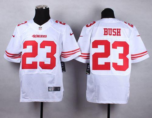 Nike 49ers 23 Reggie Bush White Elite Jersey