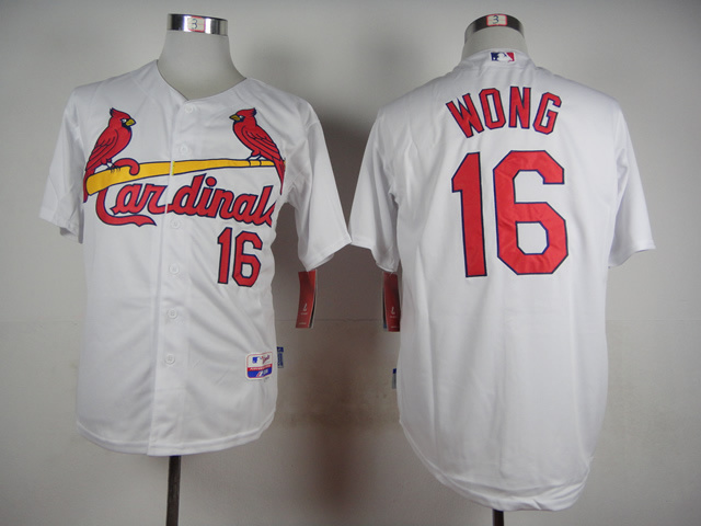 Cardinals 16 Wong White Cool Base Jersey