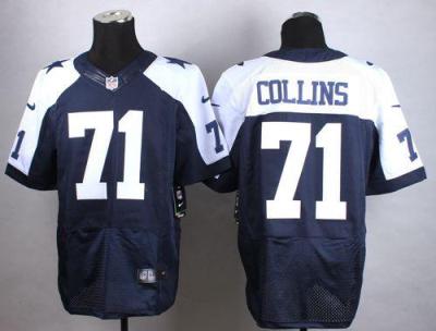 Nike Cowboys 71 La'el Collins Blue Thanksgiving Elite Jersey