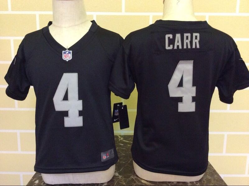 Nike Raiders 4 Derek Carr Black Toddler Game Jersey