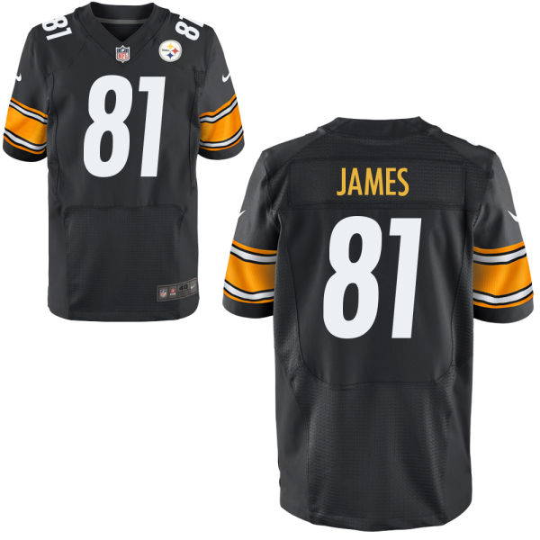 Nike Steelers 81 Jesse James Black Elite Jersey