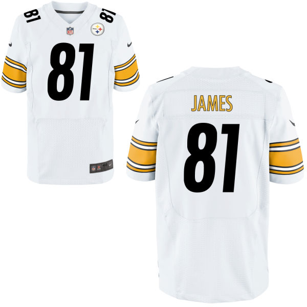 Nike Steelers 81 Jesse James White Elite Jersey