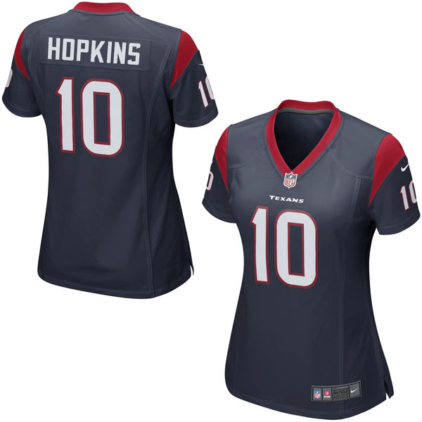 Nike Texans 10 DeAndre Hopkins Navy Women Game Jersey