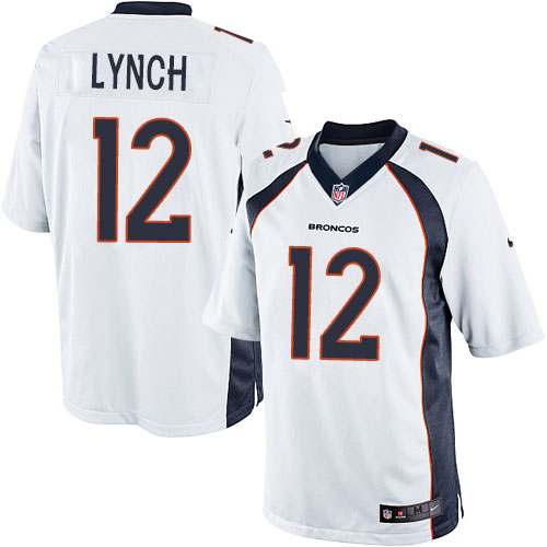 Nike Broncos 12 Paxton Lynch White Youth Game Jersey