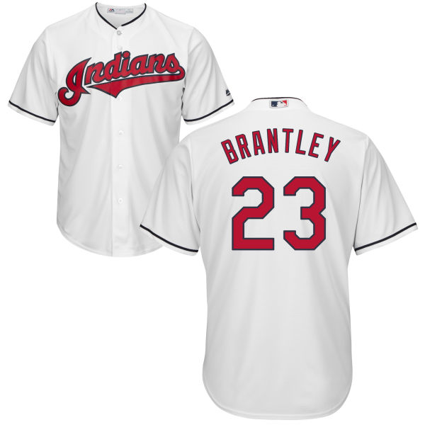 Indians 23 Michael Brantley White Youth New Cool Base Jersey