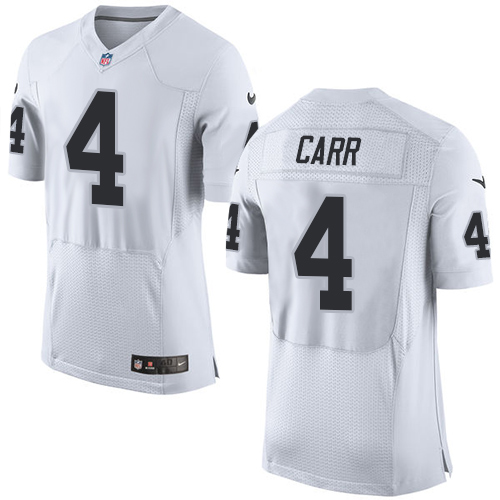 Nike Raiders 4 Derek Carr White Big Size Elite Jersey