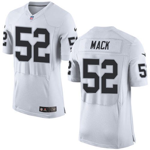 Nike Raiders 52 Khalil Mack White Big Size Elite Jersey