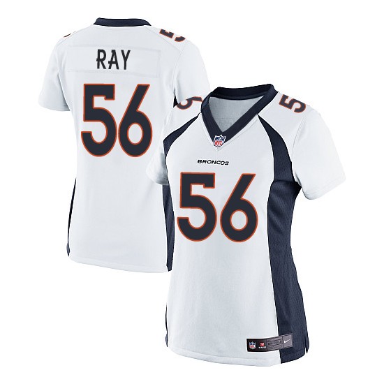 Nike Broncos 56 Shane Ray White Women Super Bowl 50 Game Jersey