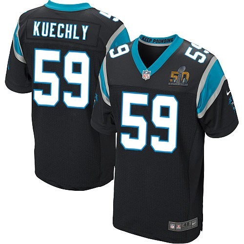 Nike Panthers 59 Luke Kuechly Black Super Bowl 50 Elite Jersey