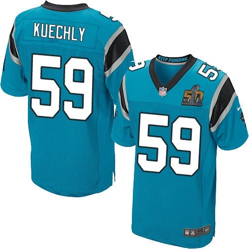 Nike Panthers 59 Luke Kuechly Blue Super Bowl 50 Elite Jersey