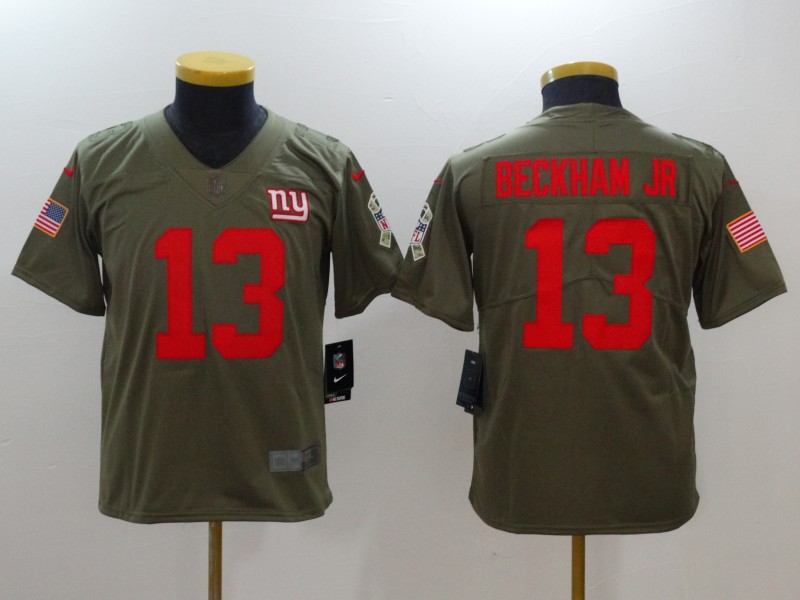 Nike Giants 13 Odell Beckham Jr. Youth Olive Salute To Service Limited Jersey