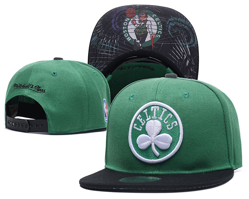 Celtics Team Logo Black Mitchell & Ness Adjustable Hat LH