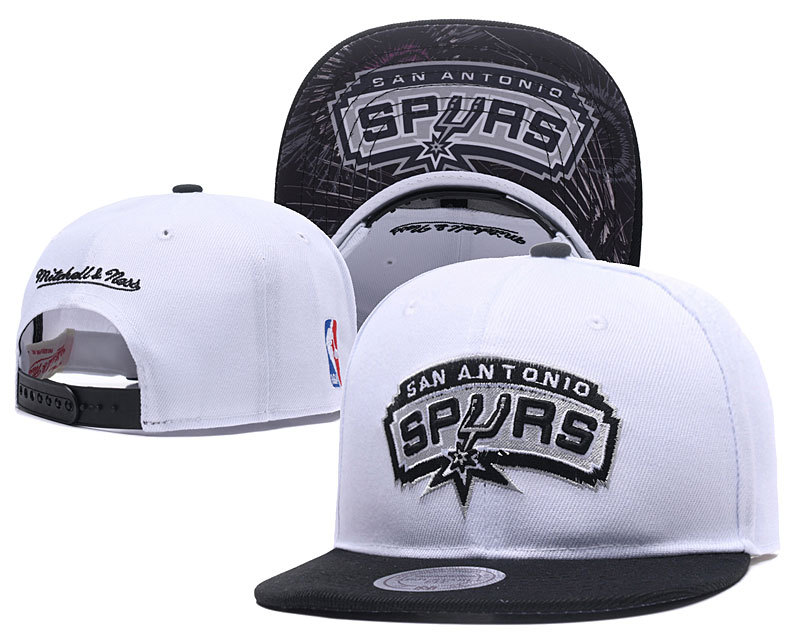 Spurs Team Logo White Mitchell & Ness Adjustable Hat LH