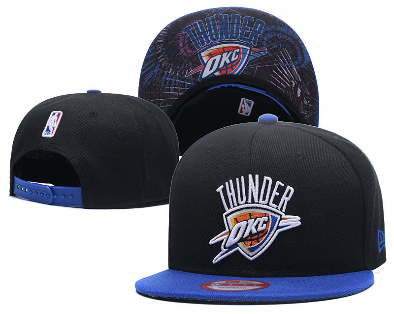 Thunder Team Logo Black Snapback Adjustable Hat LH