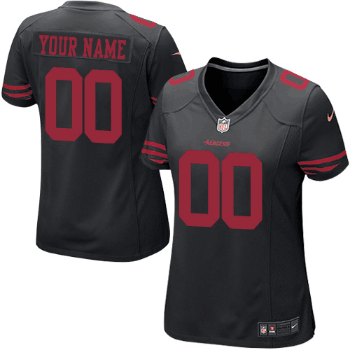 Nike 49ers Black Women's Game Customized Jersey