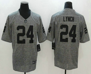 Nike Raiders 24 Marshawn Lynch Gray Gridiron Gray Limited Jersey