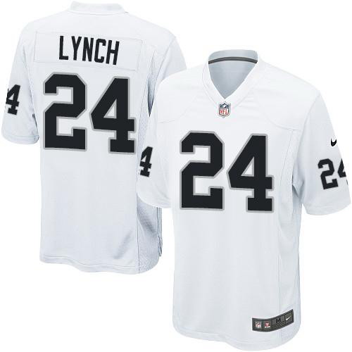 Nike Raiders 24 Marshawn Lynch White Youth Game Jersey