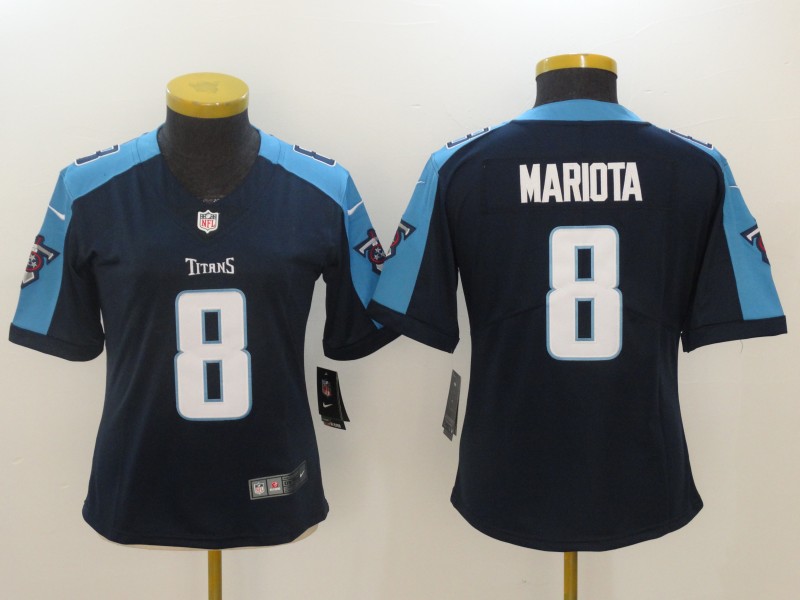 Nike Titans 8 Marcus Mariota Navy Women Vapor Untouchable Player Limited Jersey